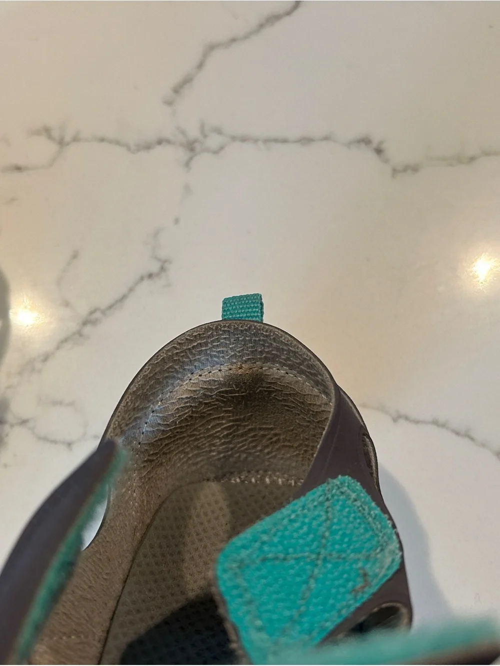 Kids Closed-Toe Navy Blue Sandals with Teal Accents